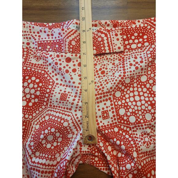 Trina Turk Geometric Print Cropped Kick-Flare Pants White Red – Size 6 NWOT - Picture 6 of 11